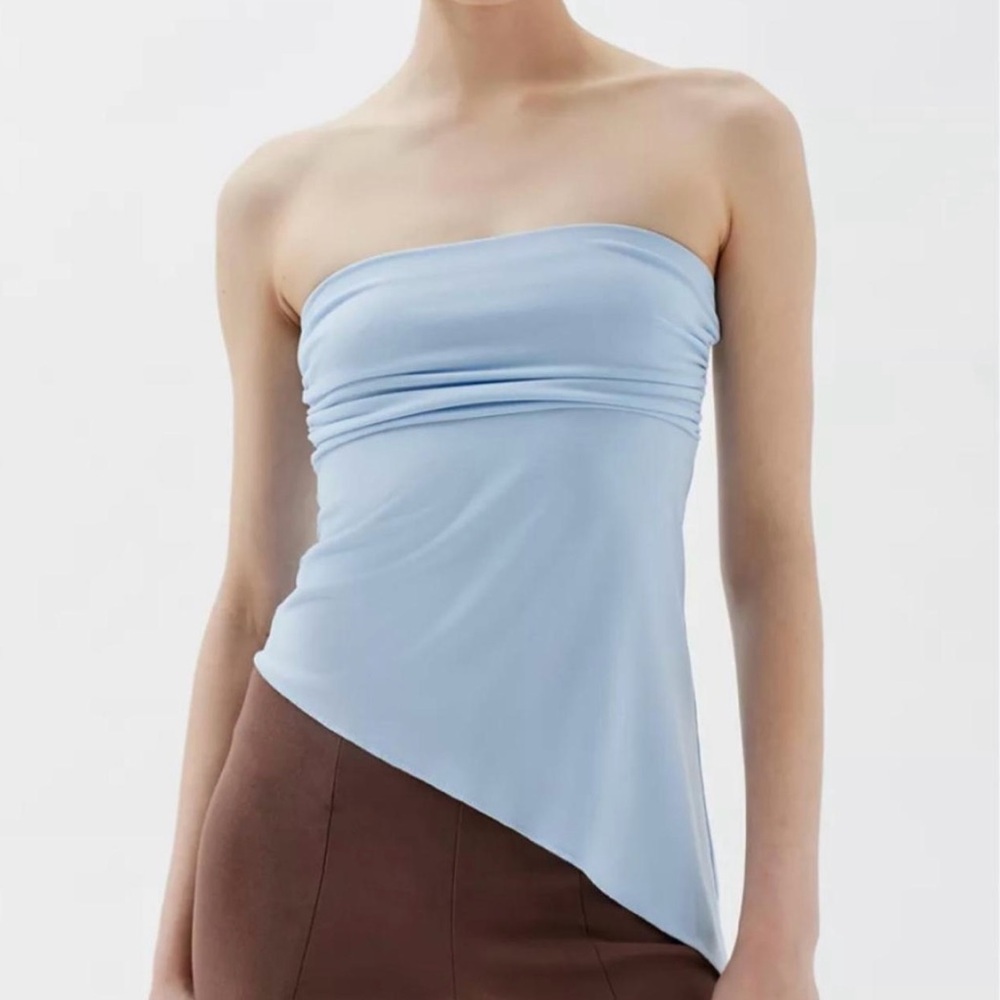 NWT Urban Outfitters Baby Blue Strapless Top Size L